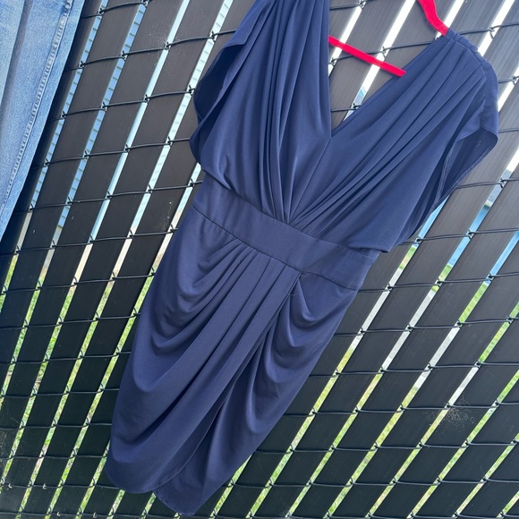 Suzi Chin for Maggy Boutique Navy Dress Size 10 - Picture 1 of 6